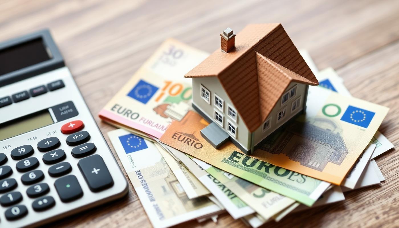 Maison miniature posée sur des billets symbolisant l'estimation immobilière