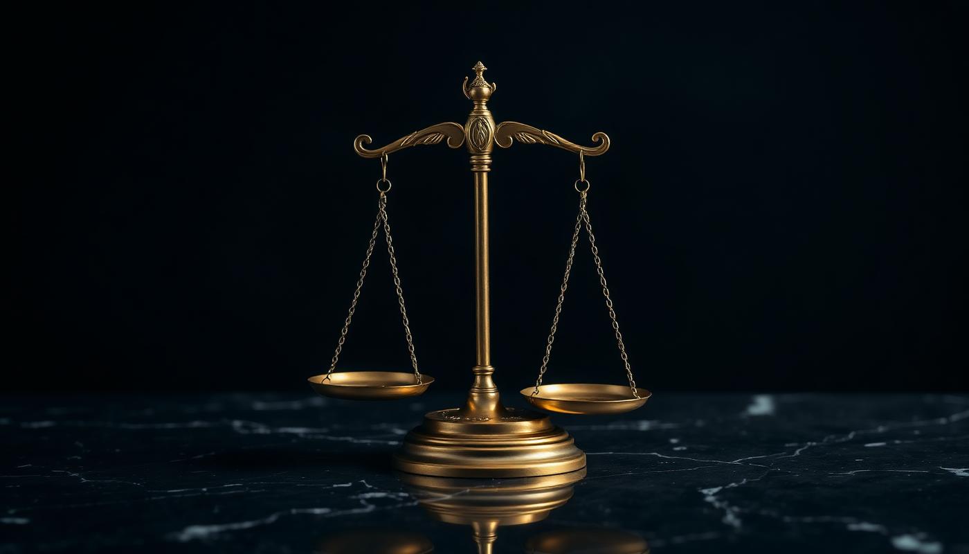 Balance de la justice symbolisant le comparatif entre deux options