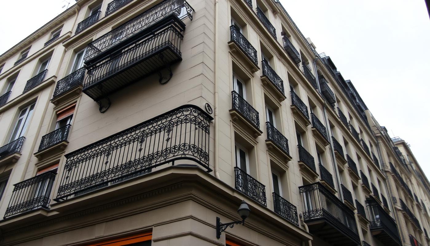Façade d'un immeuble d'appartements en ville